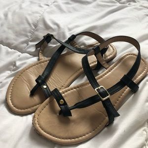 Black strap sandals